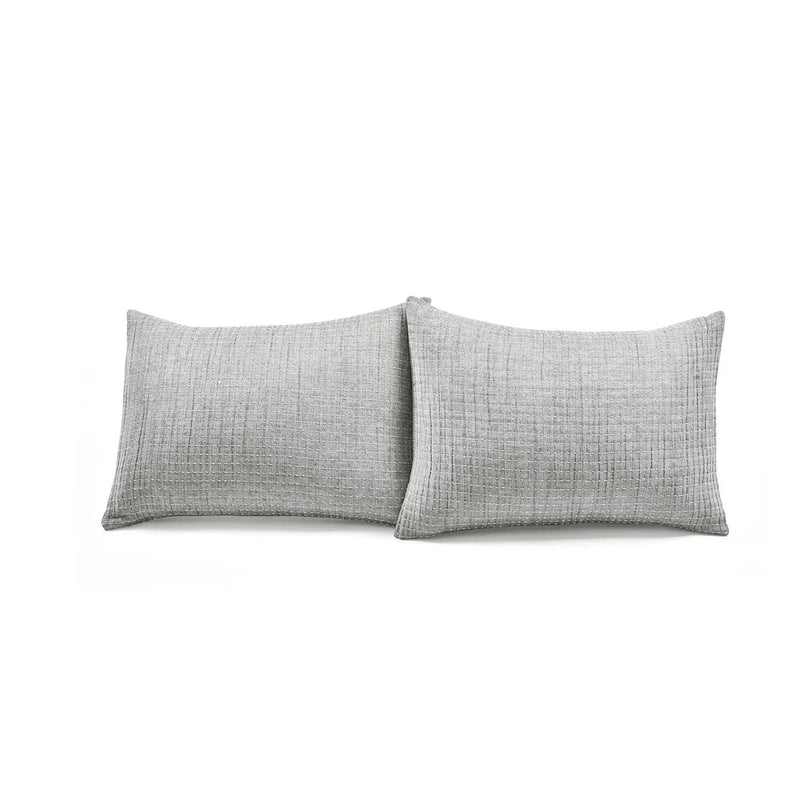 Full/Queen Size 3-Piece Reversible Cotton Yarn Woven Quilt Set in Grey Cream by HomePacific