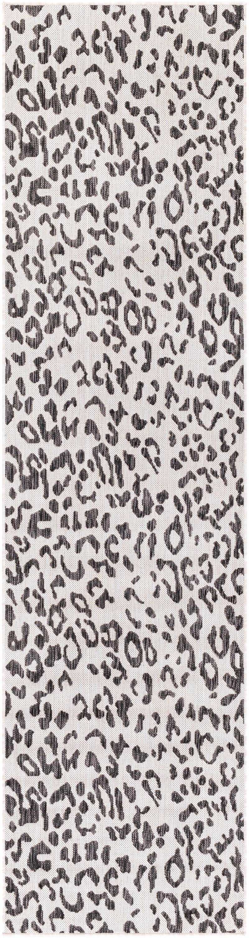 Alderbury White Leopard Print Outdoor Rug by Boutique Rugs