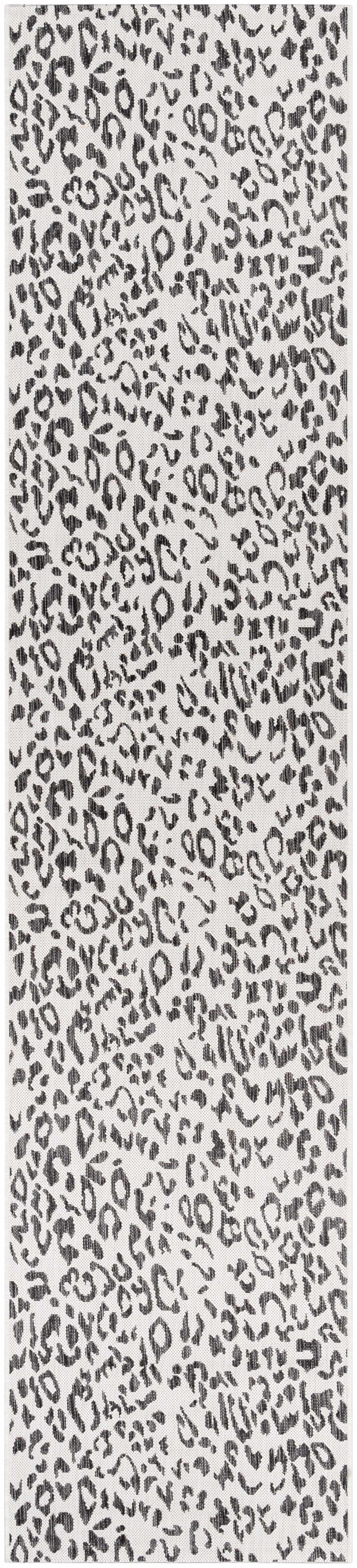 Alderbury White Leopard Print Outdoor Rug by Boutique Rugs