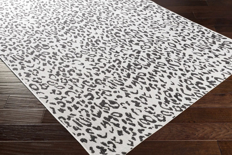 Alderbury White Leopard Print Outdoor Rug by Boutique Rugs