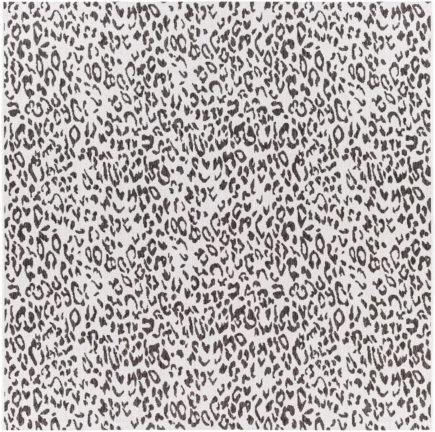 Alderbury White Leopard Print Outdoor Rug by Boutique Rugs