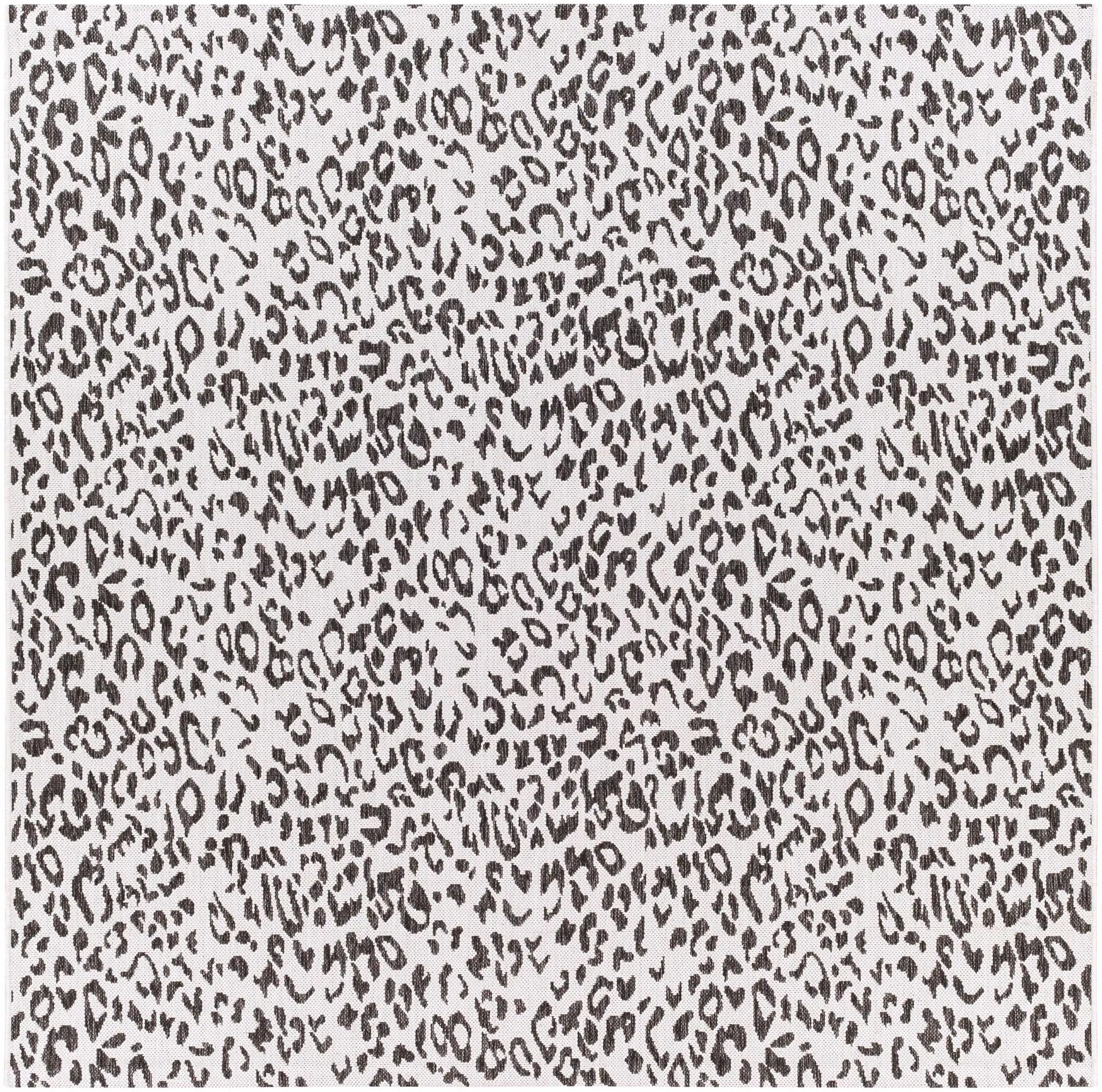 Alderbury White Leopard Print Outdoor Rug by Boutique Rugs