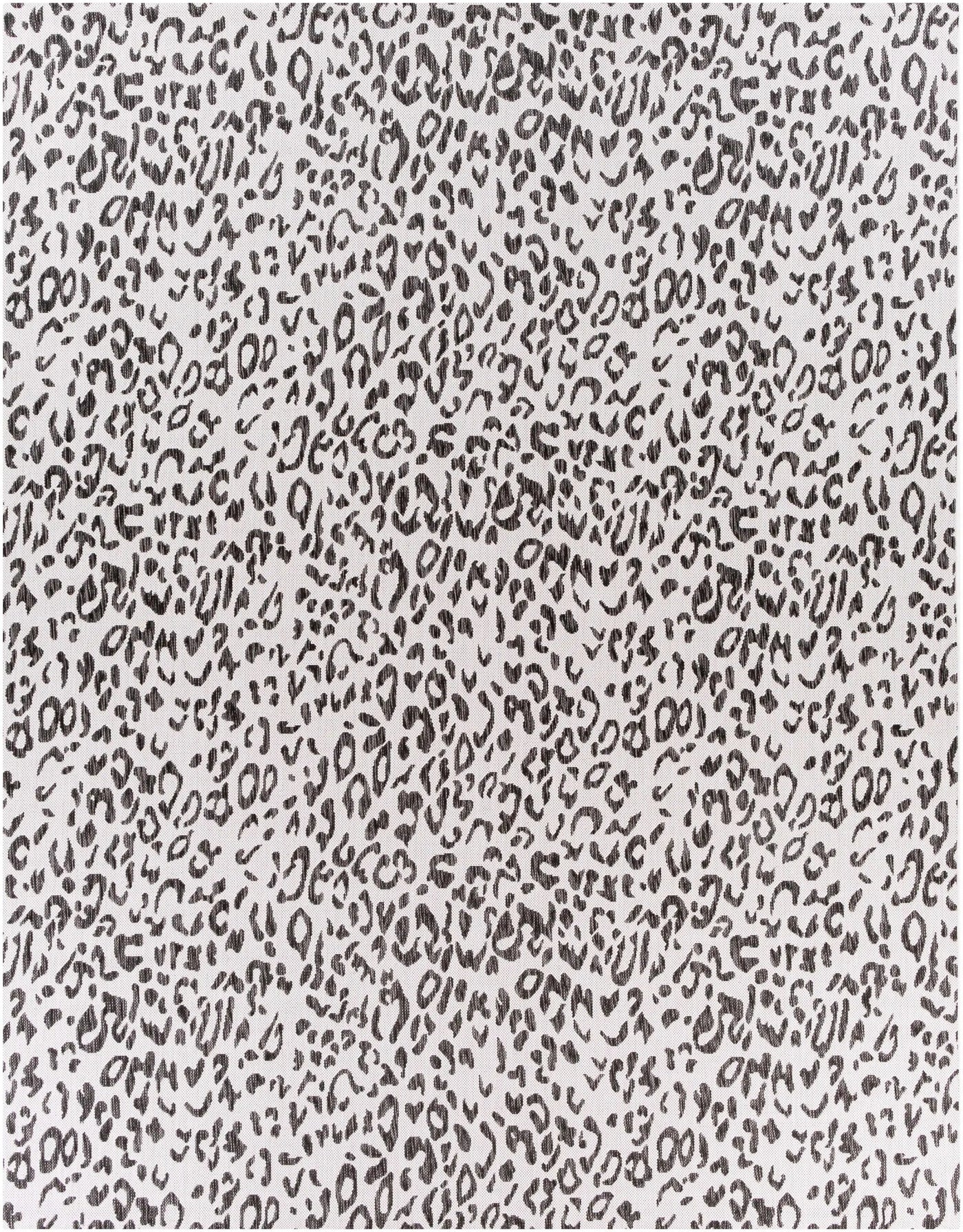 Alderbury White Leopard Print Outdoor Rug by Boutique Rugs