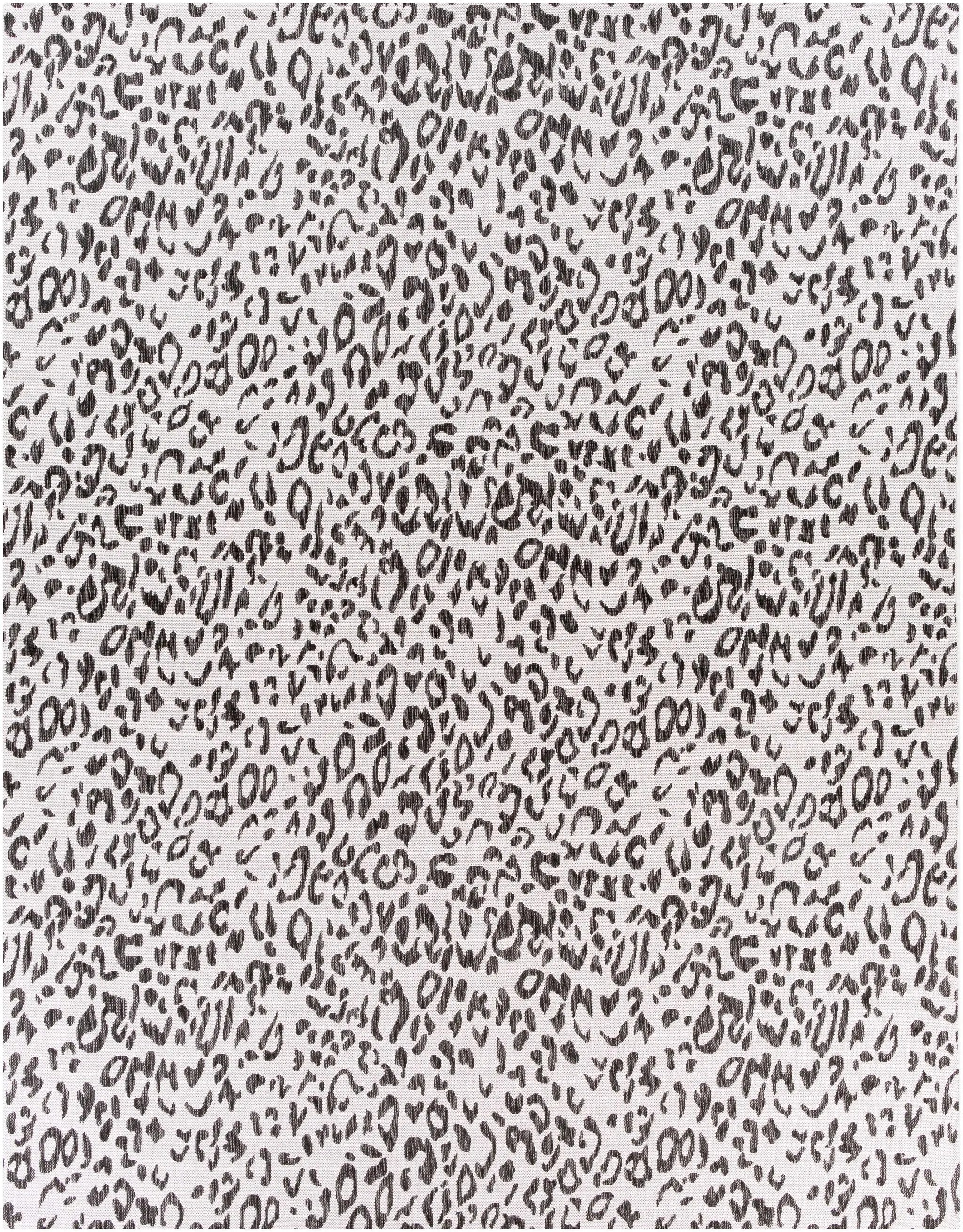 Alderbury White Leopard Print Outdoor Rug by Boutique Rugs
