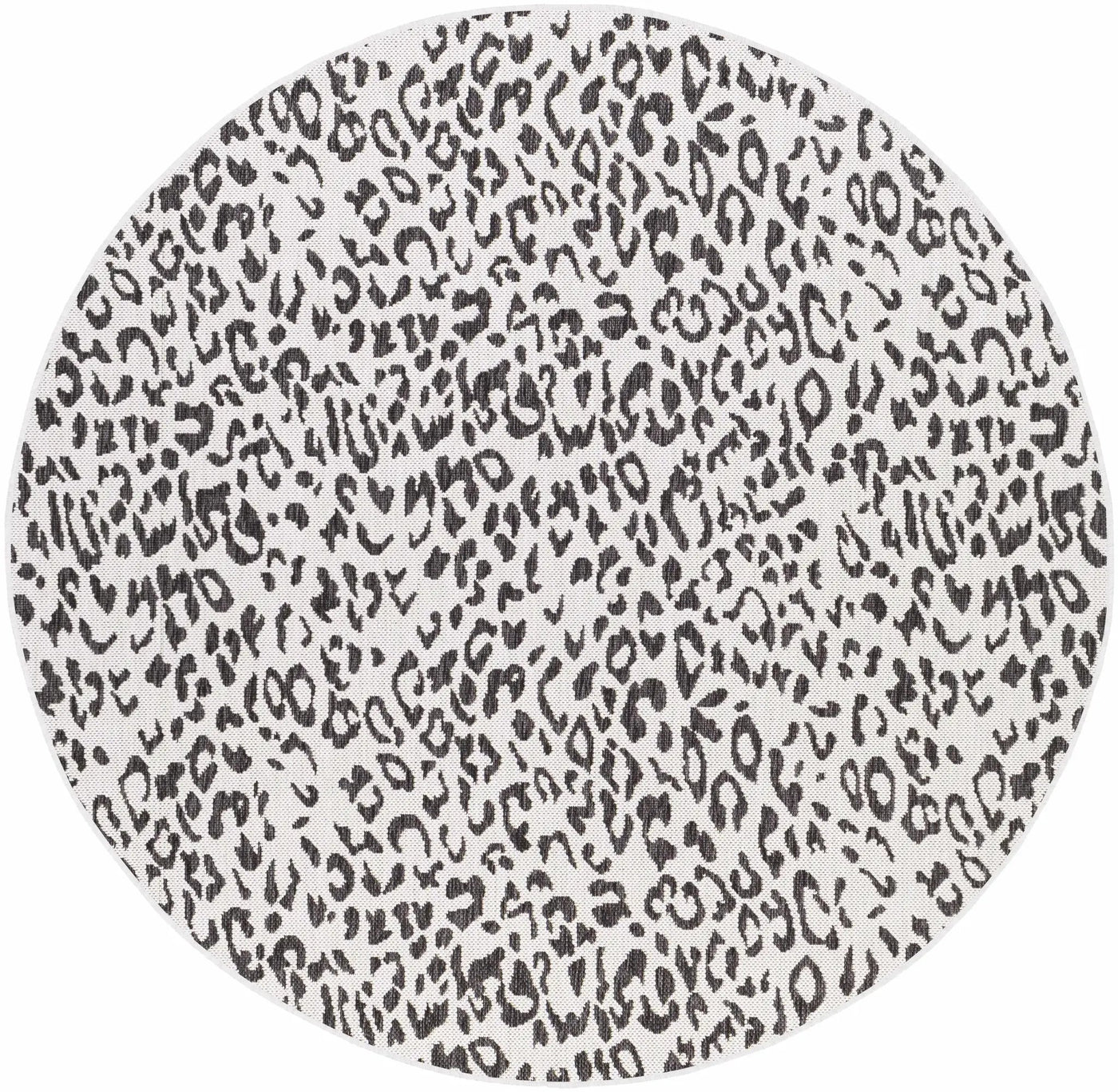 Alderbury White Leopard Print Outdoor Rug by Boutique Rugs