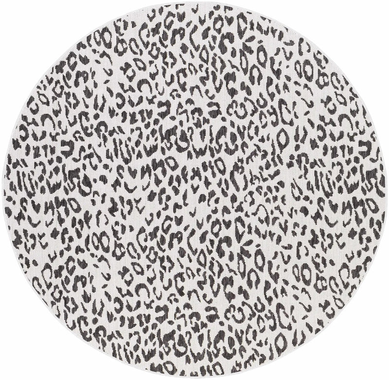 Alderbury White Leopard Print Outdoor Rug by Boutique Rugs