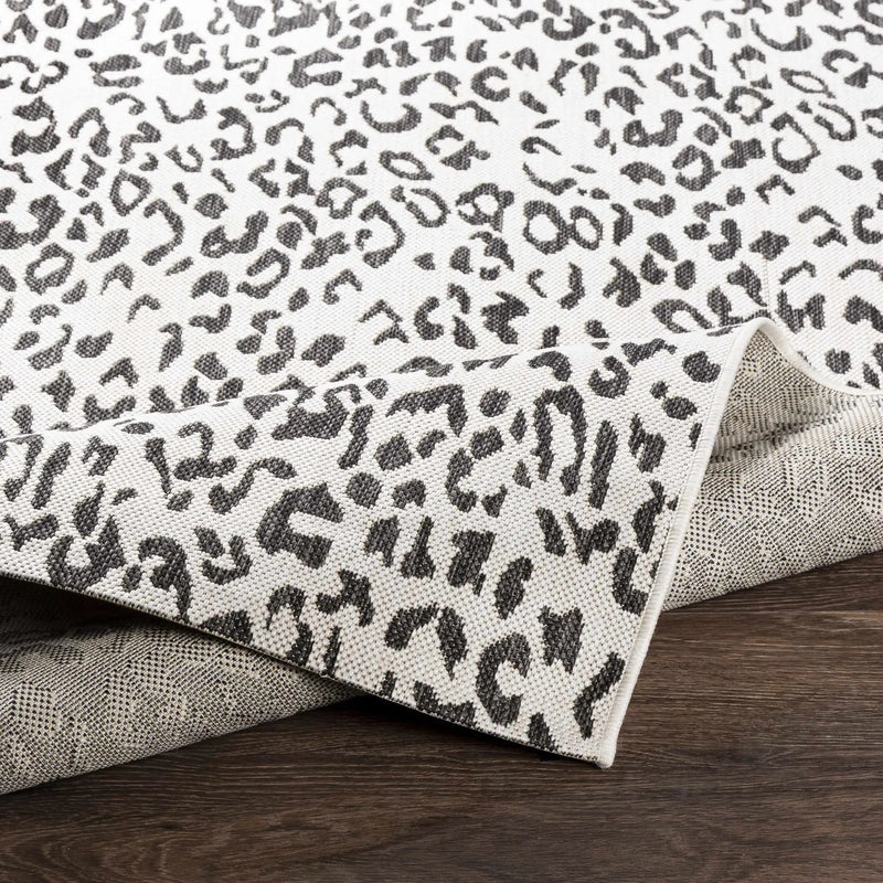 Alderbury White Leopard Print Outdoor Rug by Boutique Rugs