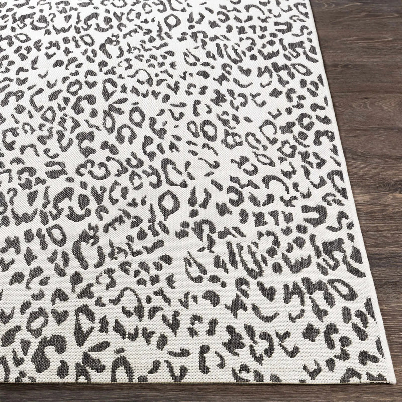 Alderbury White Leopard Print Outdoor Rug by Boutique Rugs