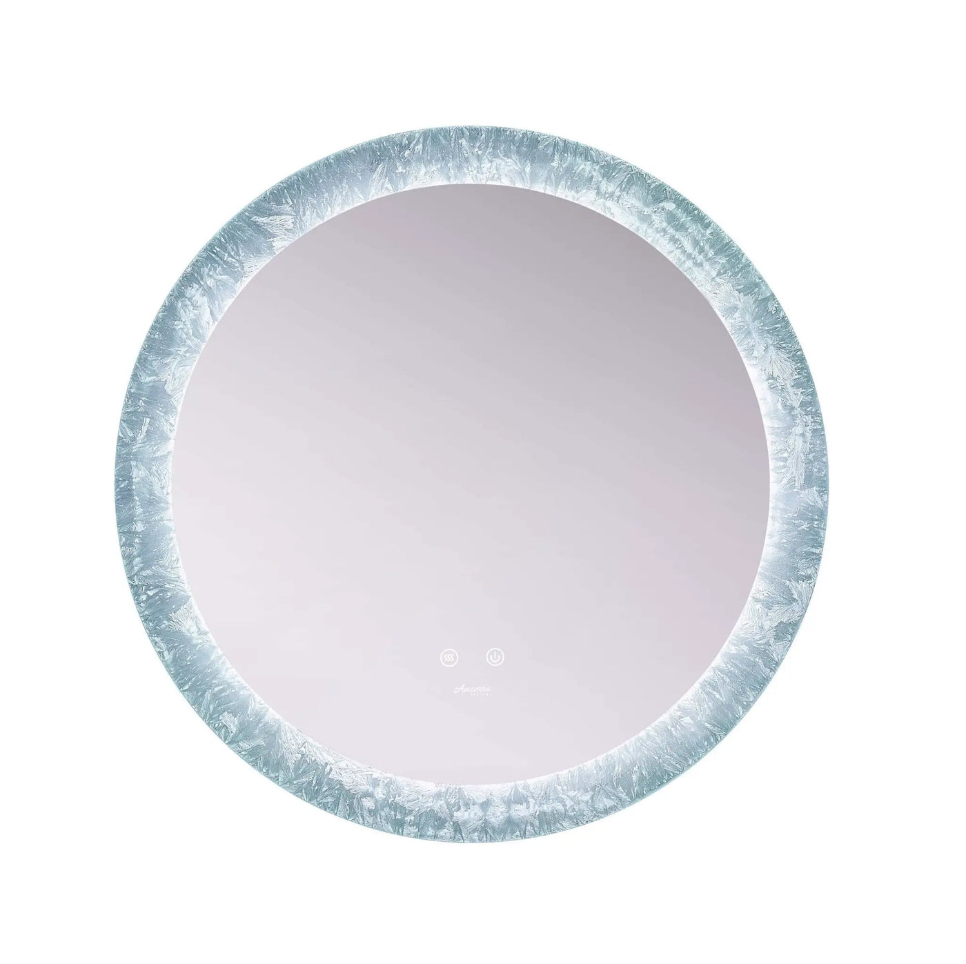 Frysta Round LED Frameless Mirror with Dimmer and Defogger by Ancerre Designs