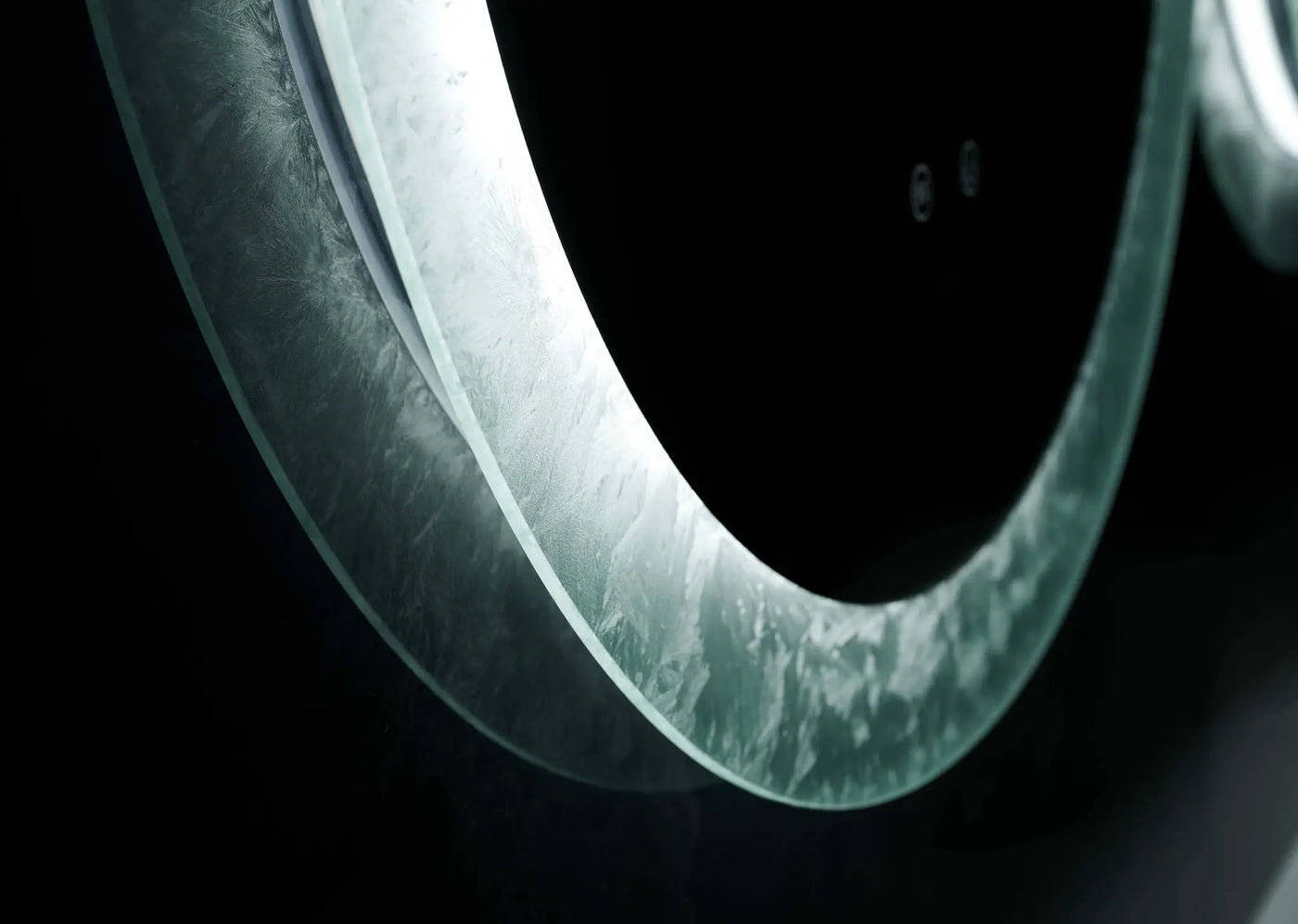 Frysta Round LED Frameless Mirror with Dimmer and Defogger by Ancerre Designs