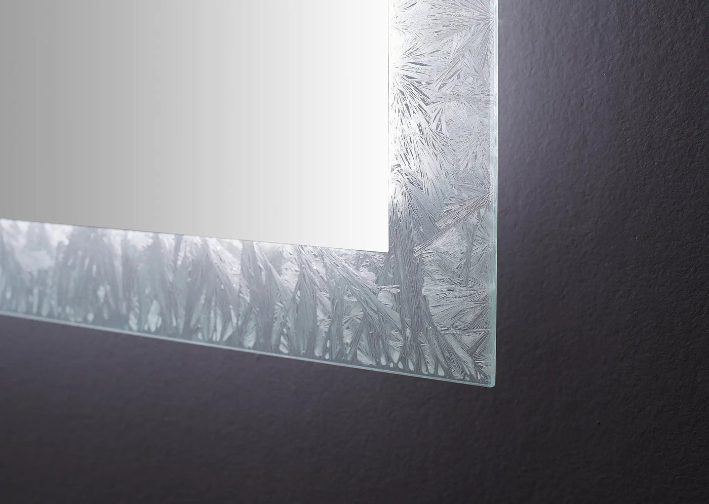 Frysta LED Frameless Rectangular Mirror Lighted Bathroom Vanity with Dimmer and Defogger by Ancerre Designs