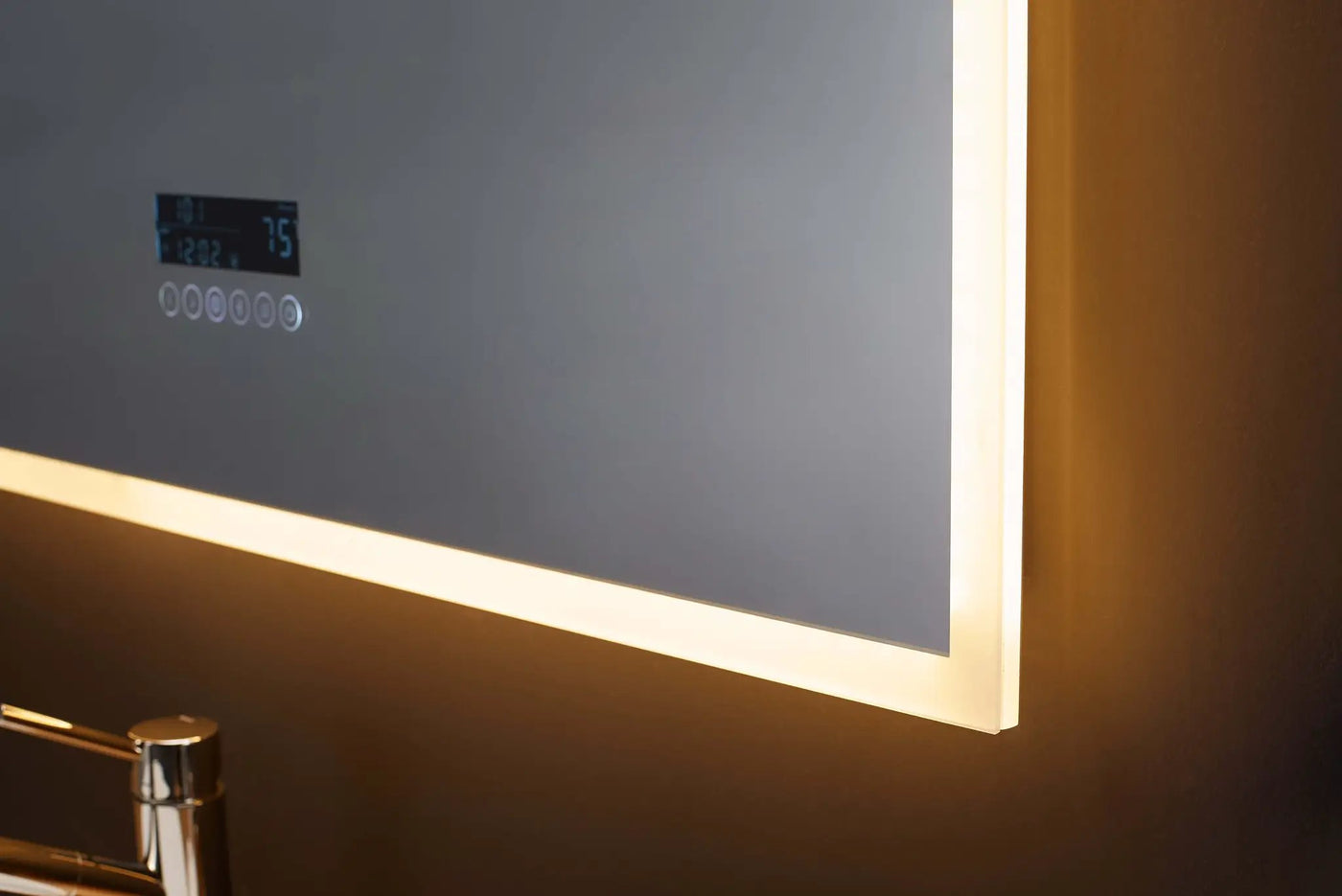 Immersion LED Lighted Bathroom Vanity Mirror with Bluetooth, Defogger, and Digital Display by Ancerre Designs