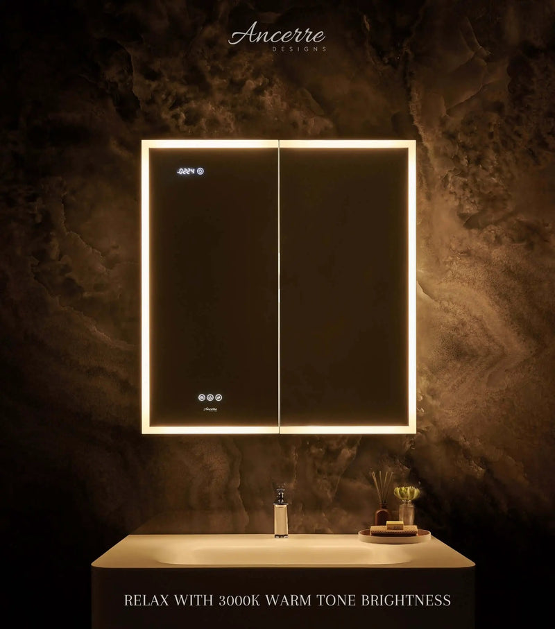 Pagani LED Mirror Cabinet with Defogger, Dimmer, Magnifier & USB outlet by Ancerre Designs