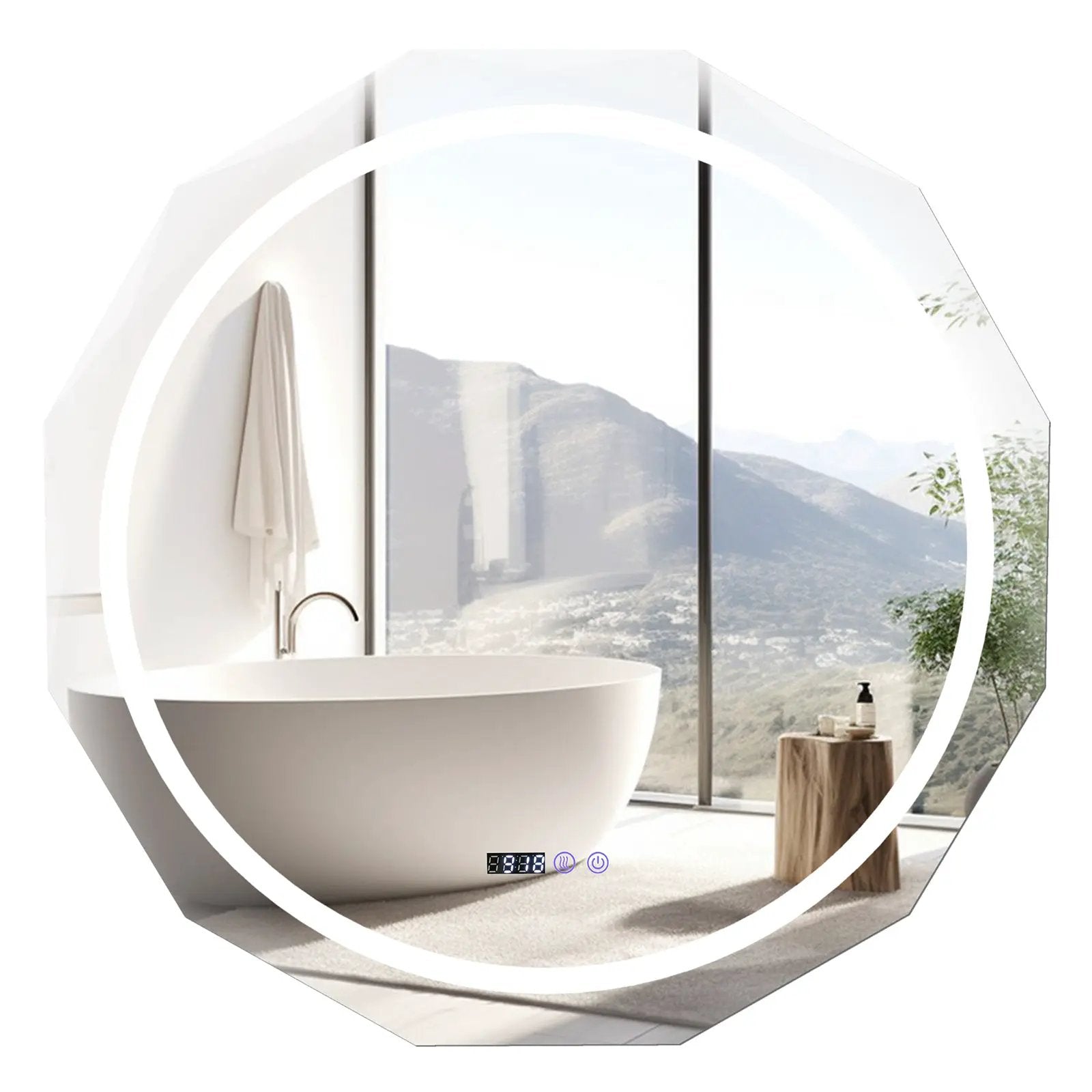 Defogging LED Bathroom Mirror with Stepless 3 Colors Temperature by DirectDeals