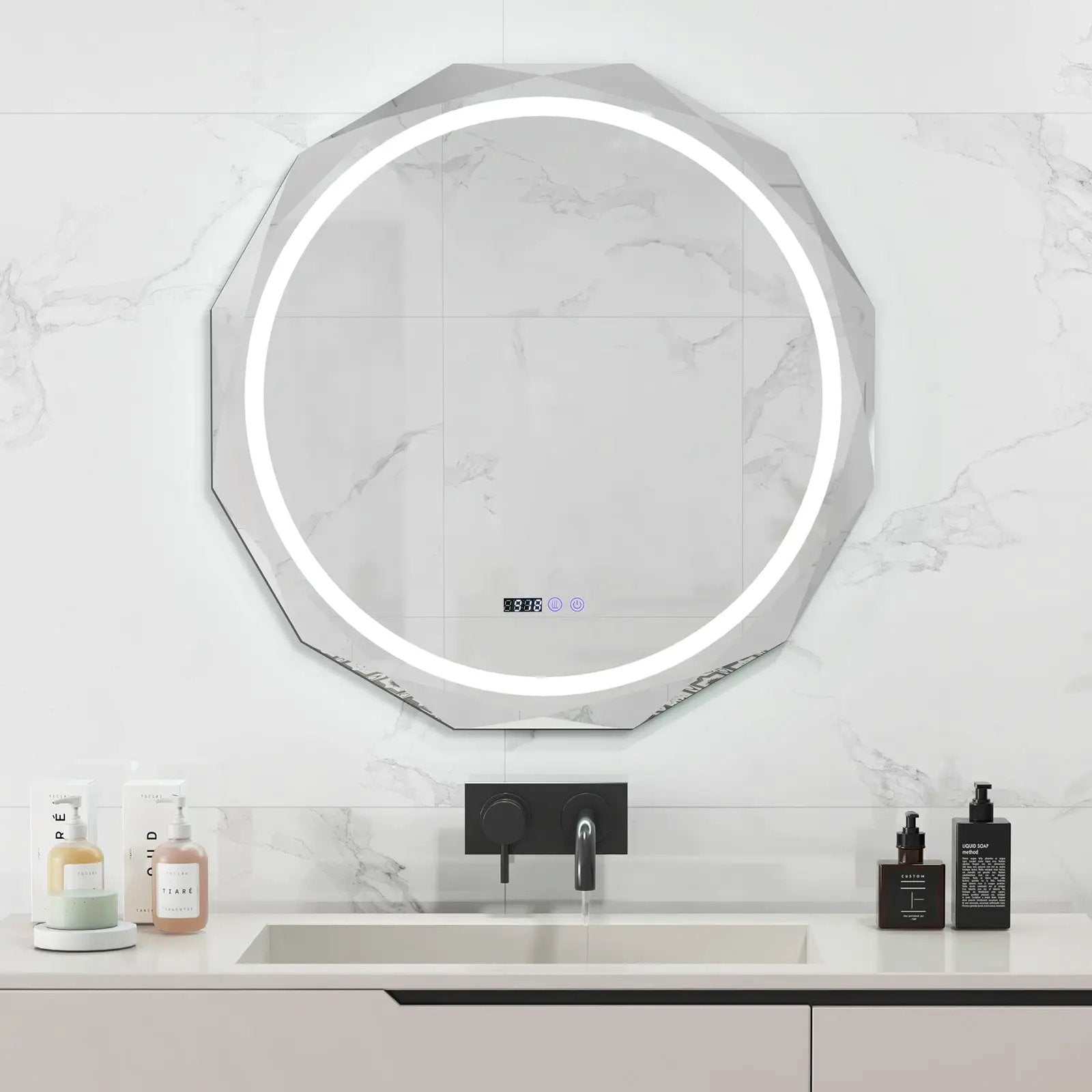 Defogging LED Bathroom Mirror with Stepless 3 Colors Temperature by DirectDeals