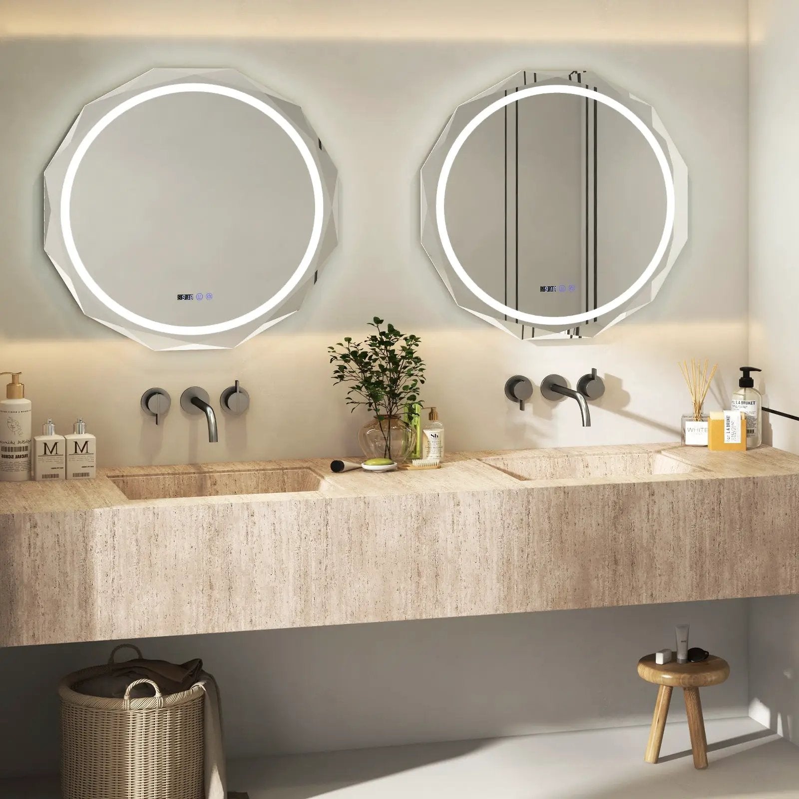 Defogging LED Bathroom Mirror with Stepless 3 Colors Temperature by DirectDeals