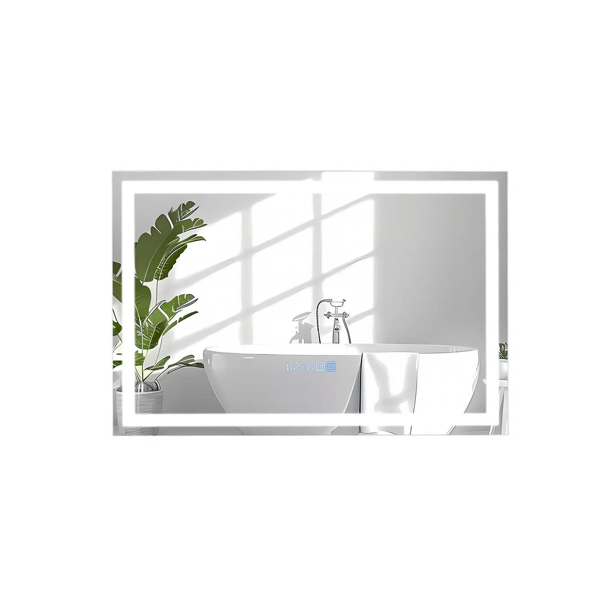 LED Bathroom Mirror Wall Mounted Rectangle Mirror with 3-Color Dimmable Lights by DirectDeals