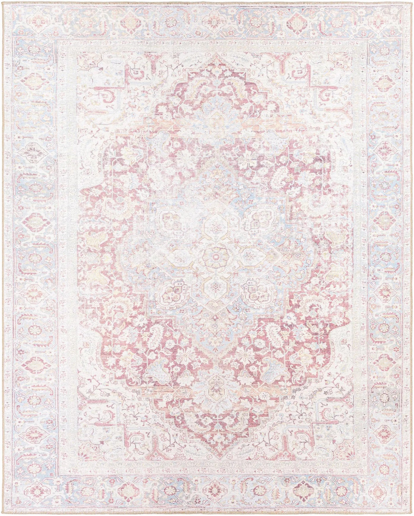 Cream Rust Leeston Washable Rug - Clearance by Boutique Rugs