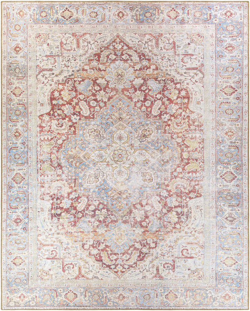 Cream Rust Leeston Washable Rug - Clearance by Boutique Rugs