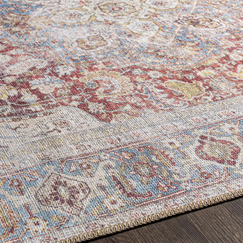 Cream Rust Leeston Washable Rug - Clearance by Boutique Rugs