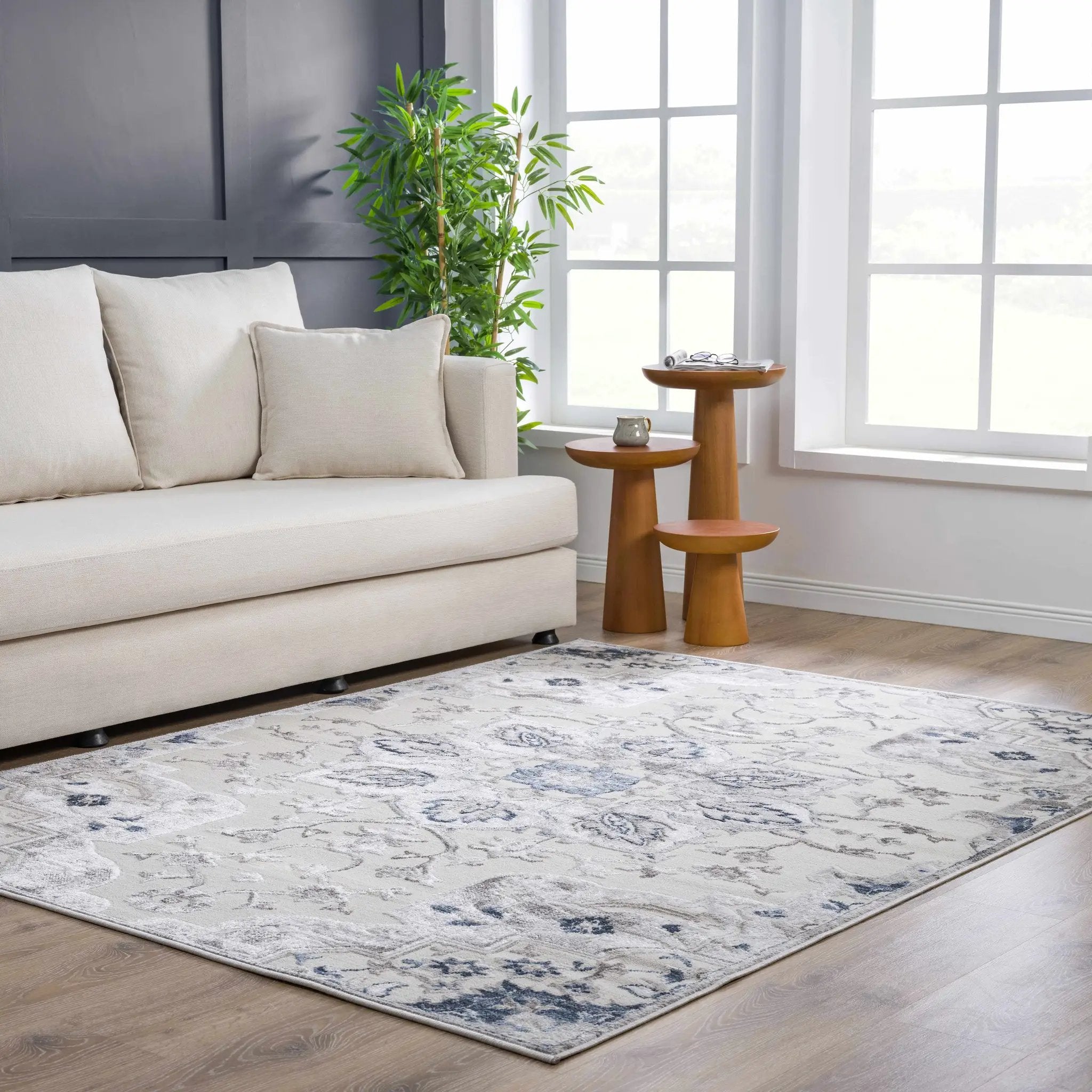 Calum Blue & Gray Area Rug by Hauteloom