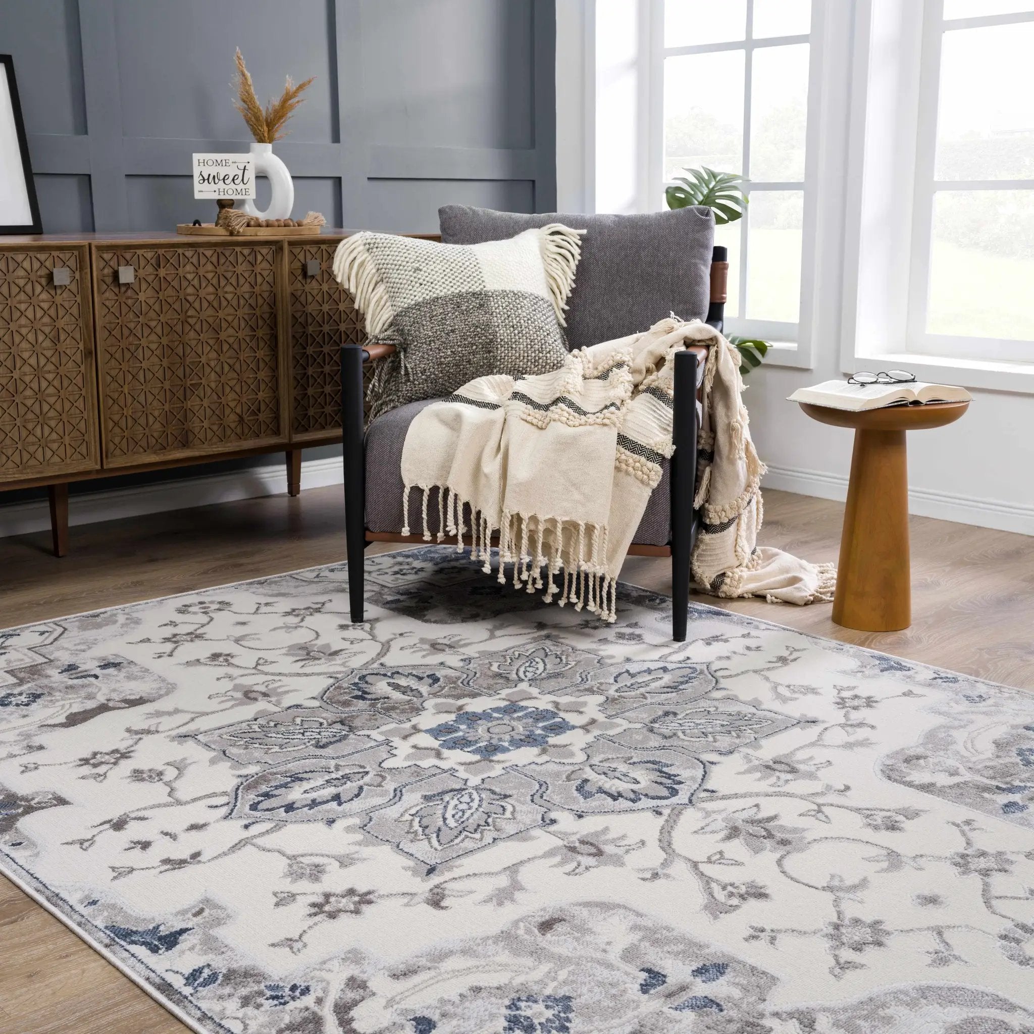 Calum Blue & Gray Area Rug - Clearance by Boutique Rugs