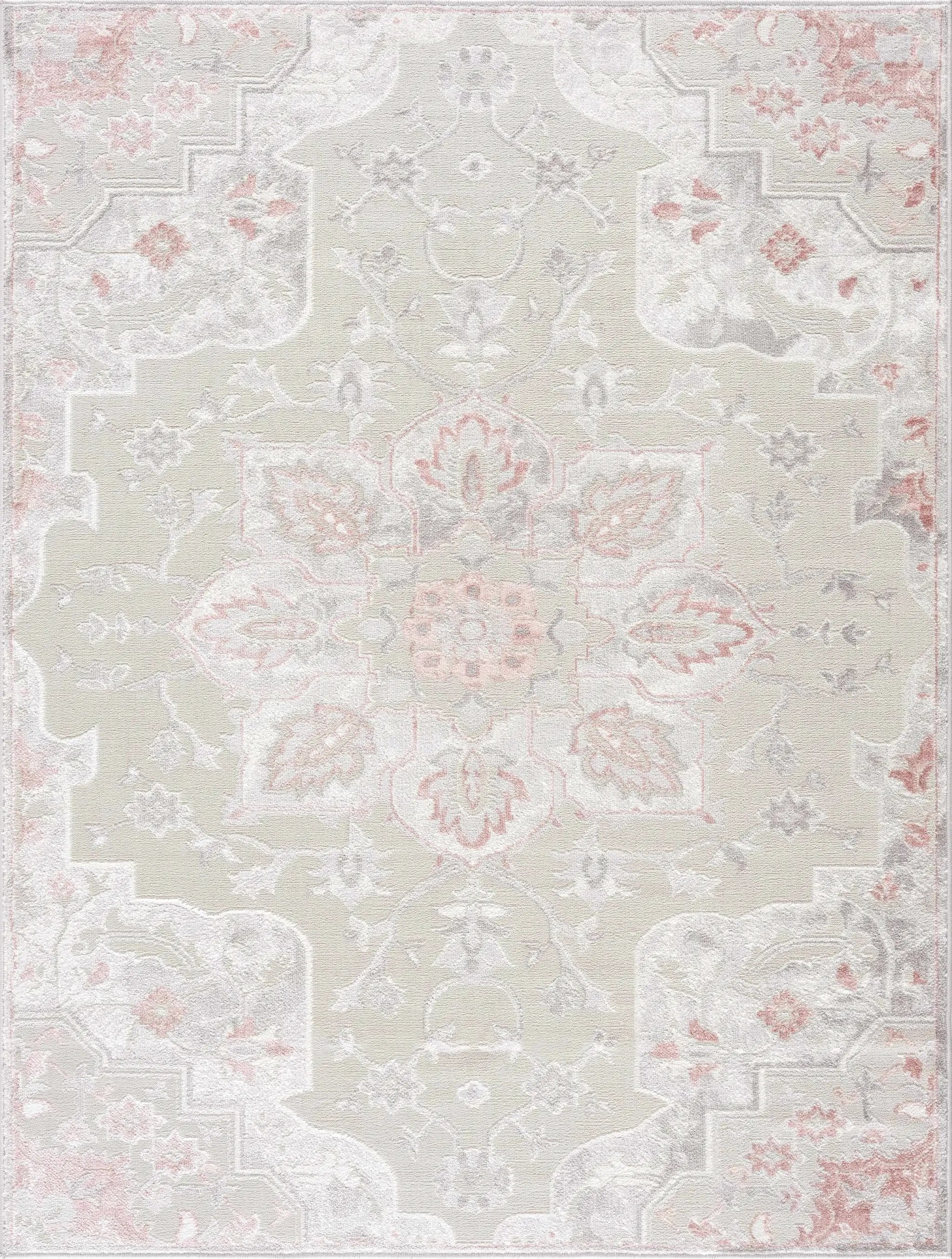 Calum Pink Floral Thick Area Rug - Clearance by Boutique Rugs