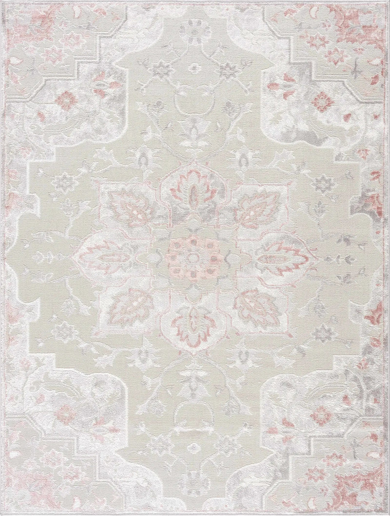 Calum Pink Floral Thick Area Rug - Clearance by Boutique Rugs