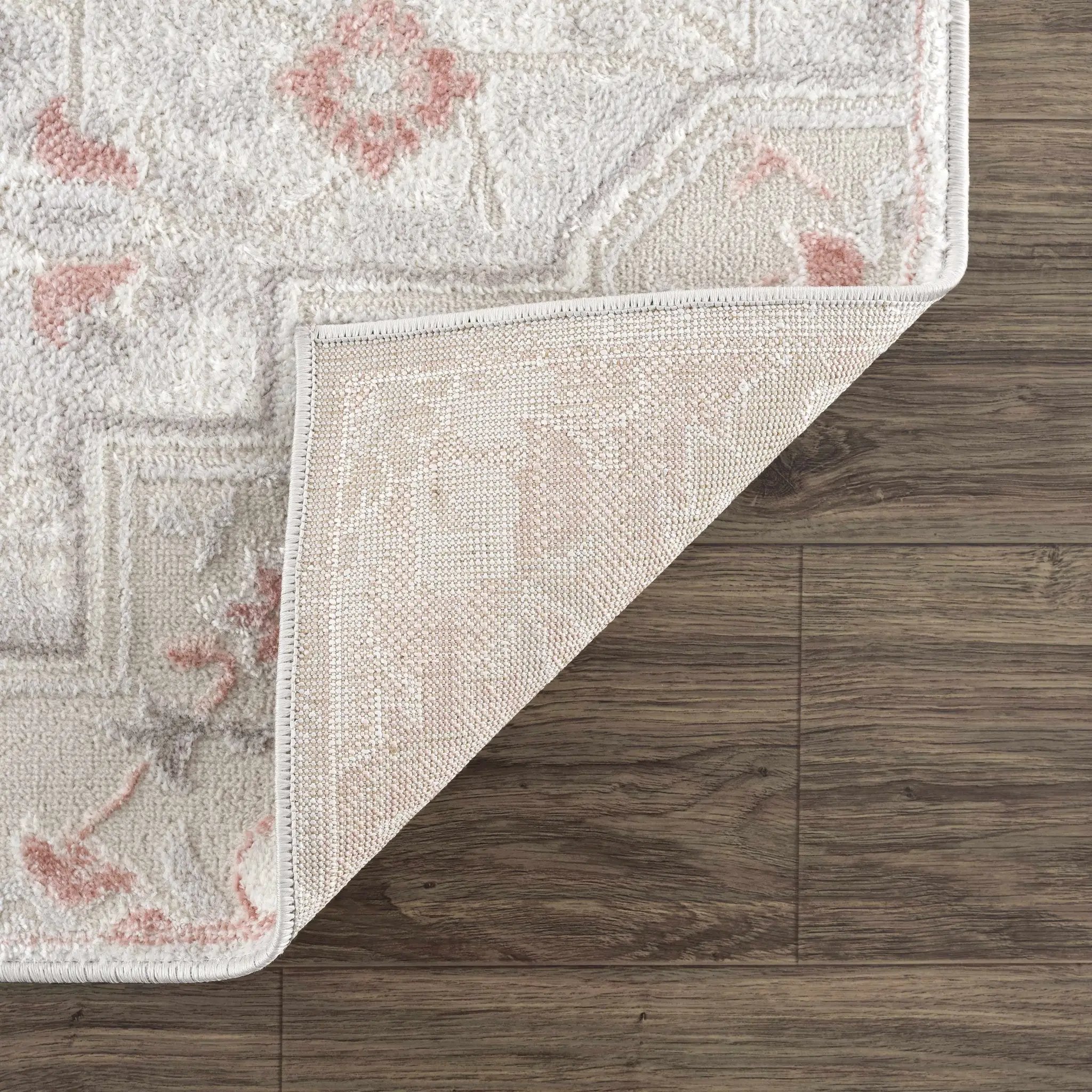 Calum Pink Floral Thick Area Rug - Clearance by Boutique Rugs