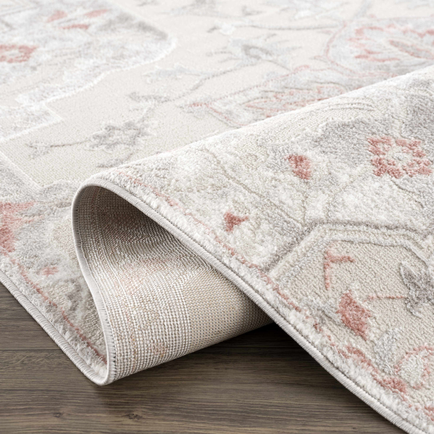 Calum Pink Floral Thick Area Rug - Clearance by Boutique Rugs