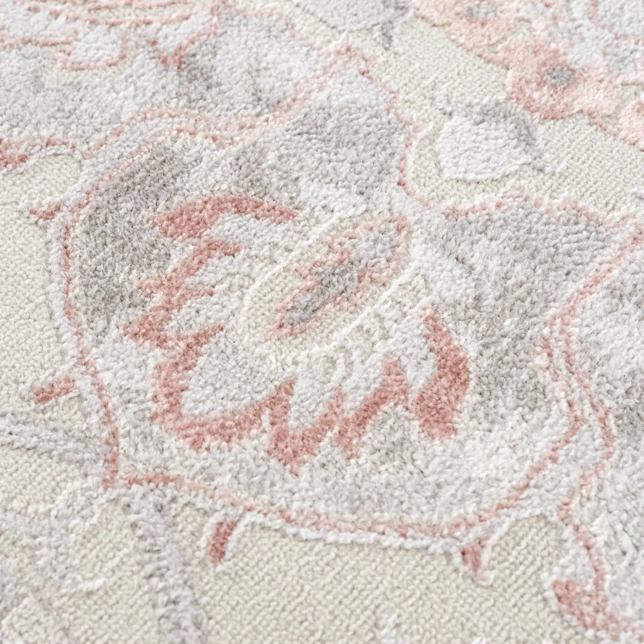 Calum Pink Floral Thick Area Rug - Clearance by Boutique Rugs