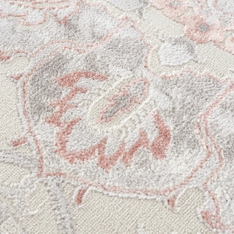 Calum Pink Floral Thick Area Rug - Clearance by Boutique Rugs