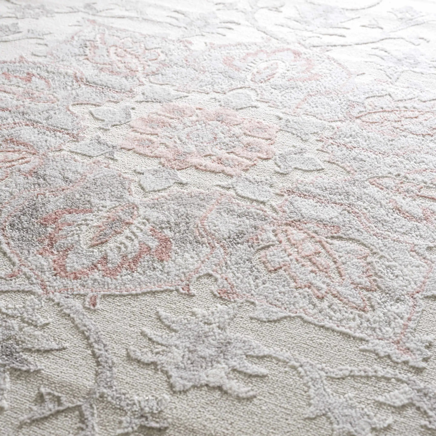 Calum Pink Floral Thick Area Rug - Clearance by Boutique Rugs