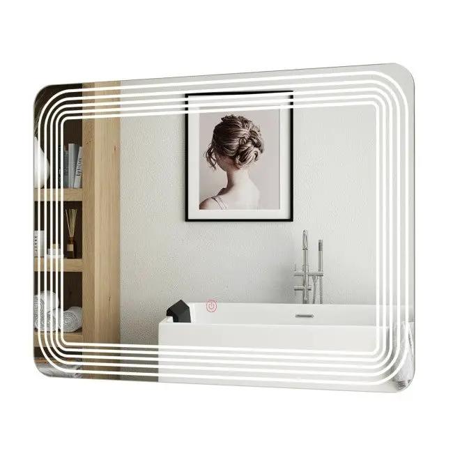 3 Tone LED Touch Sensor Wall Mounted Bathroom Mirror by HomePacific