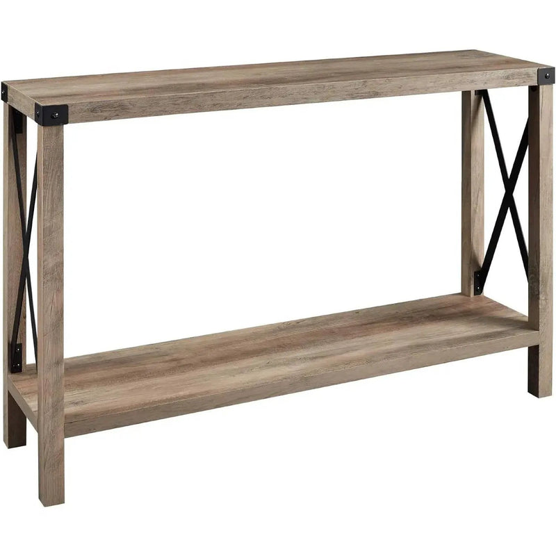 Industrial Farmhouse Entryway Table / Console Table in Taupe Grey Wood Finish by HomePacific