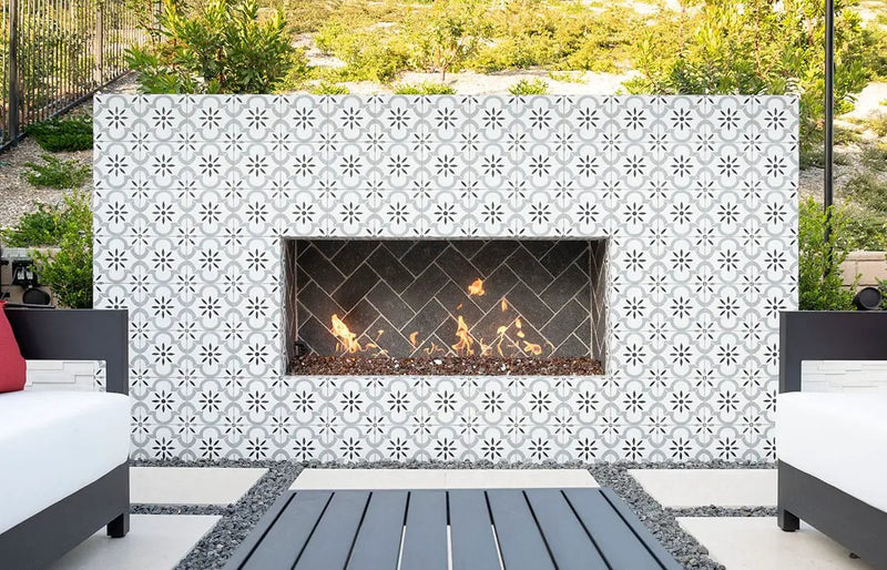 Copper Brown Crushed Glass Pavers 3 in a finished room
