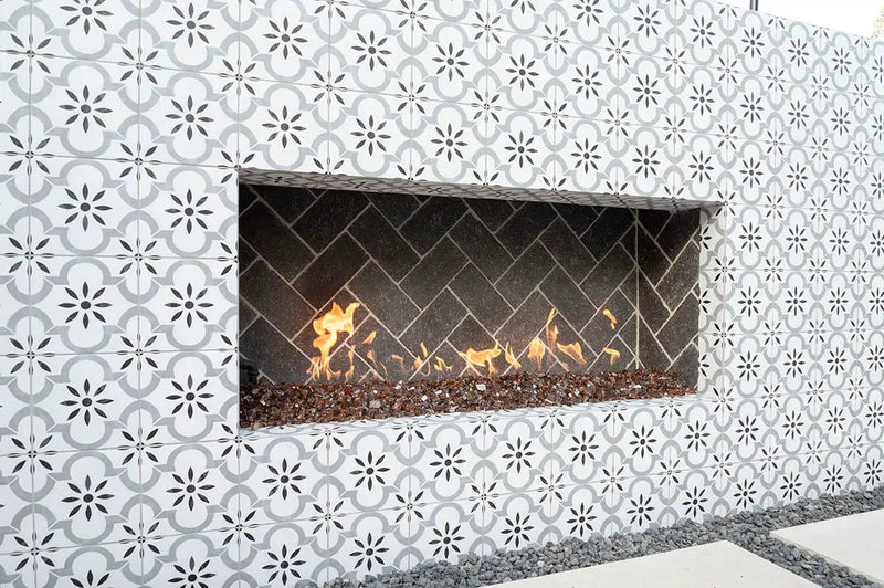 Copper Brown Crushed Glass Pavers in a finished room