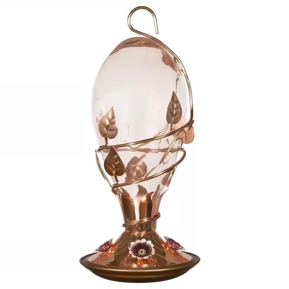 Copper and Glass Hummingbird Feeder - 32 Fl. oz. Nectar Capacity by HomePacific