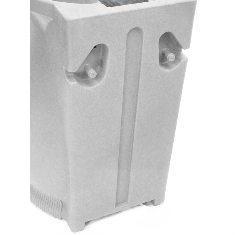 Light Grey Granite 65 Gallon Plastic Urn Rain Barrel with Planter Top by HomePacific