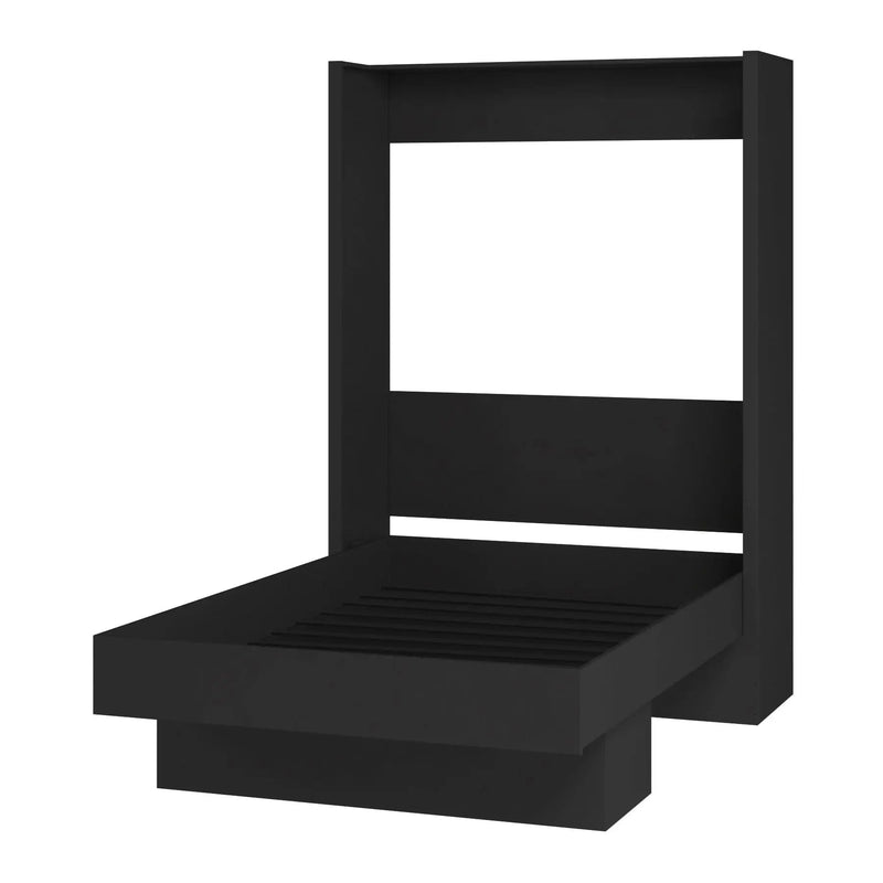 Easy-Lift Queen Murphy Wall Bed in Black with Shelf by Sharicks