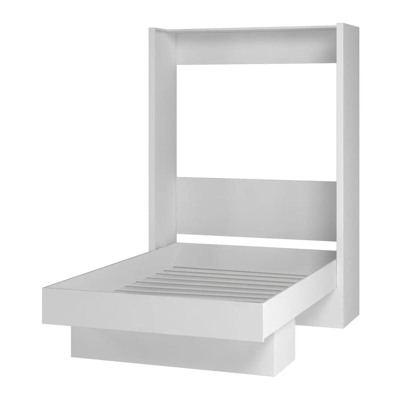 Easy-Lift Queen Murphy Wall Bed in White with Shelf by Sharicks