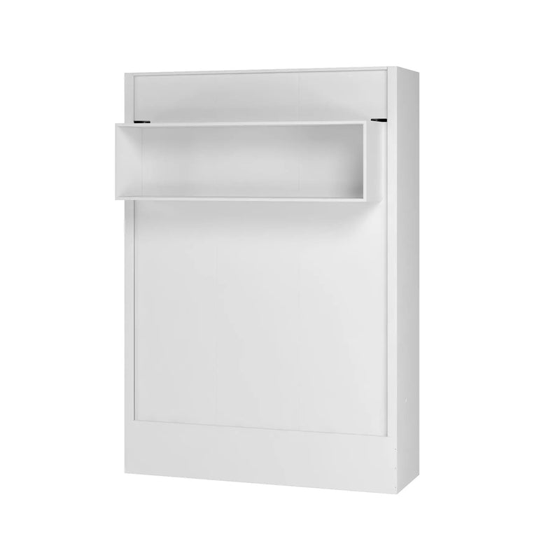 Easy-Lift Queen Murphy Wall Bed in White with Shelf by Sharicks