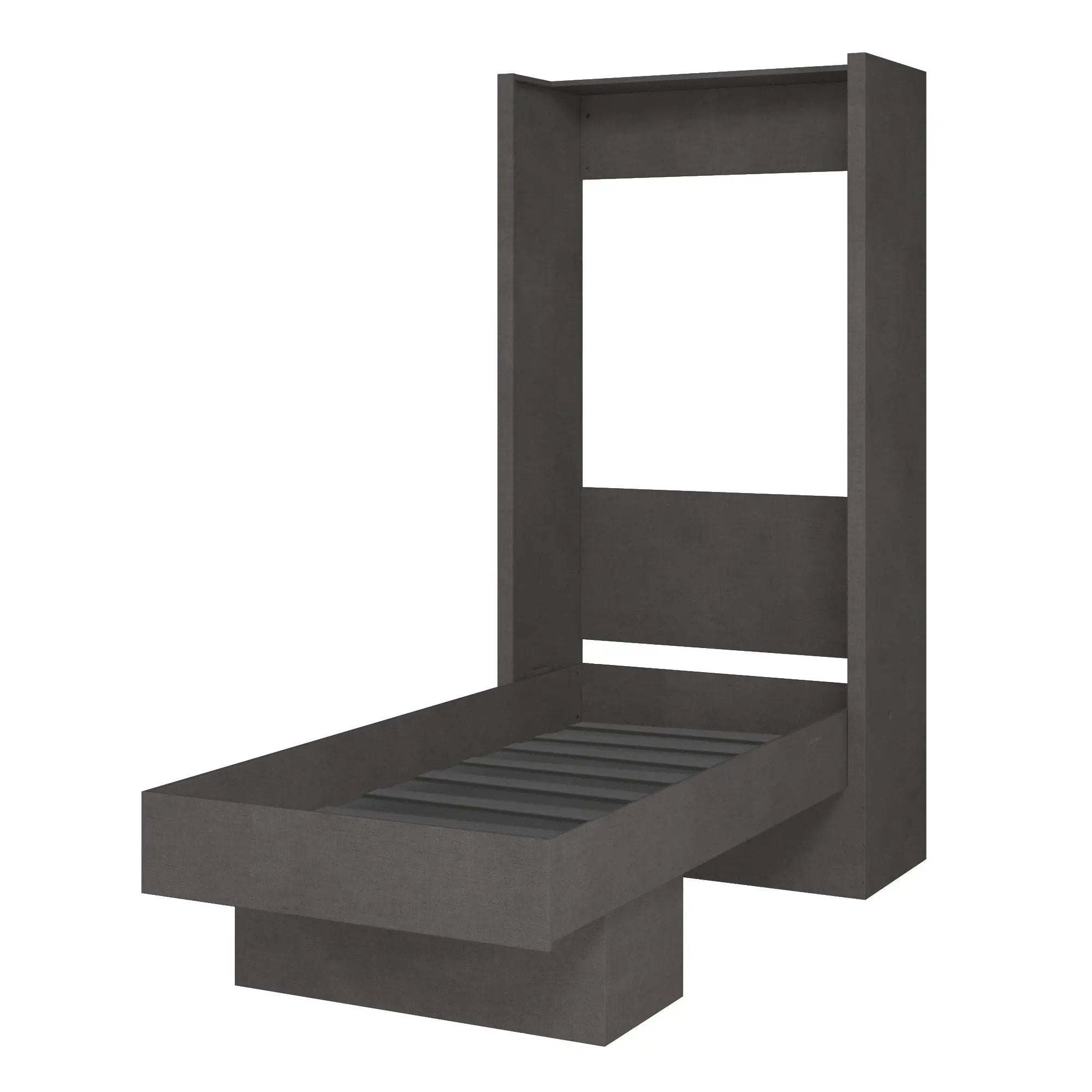 Easy-Lift Twin Murphy Wall Bed in Dark Grey with Shelf by Sharicks