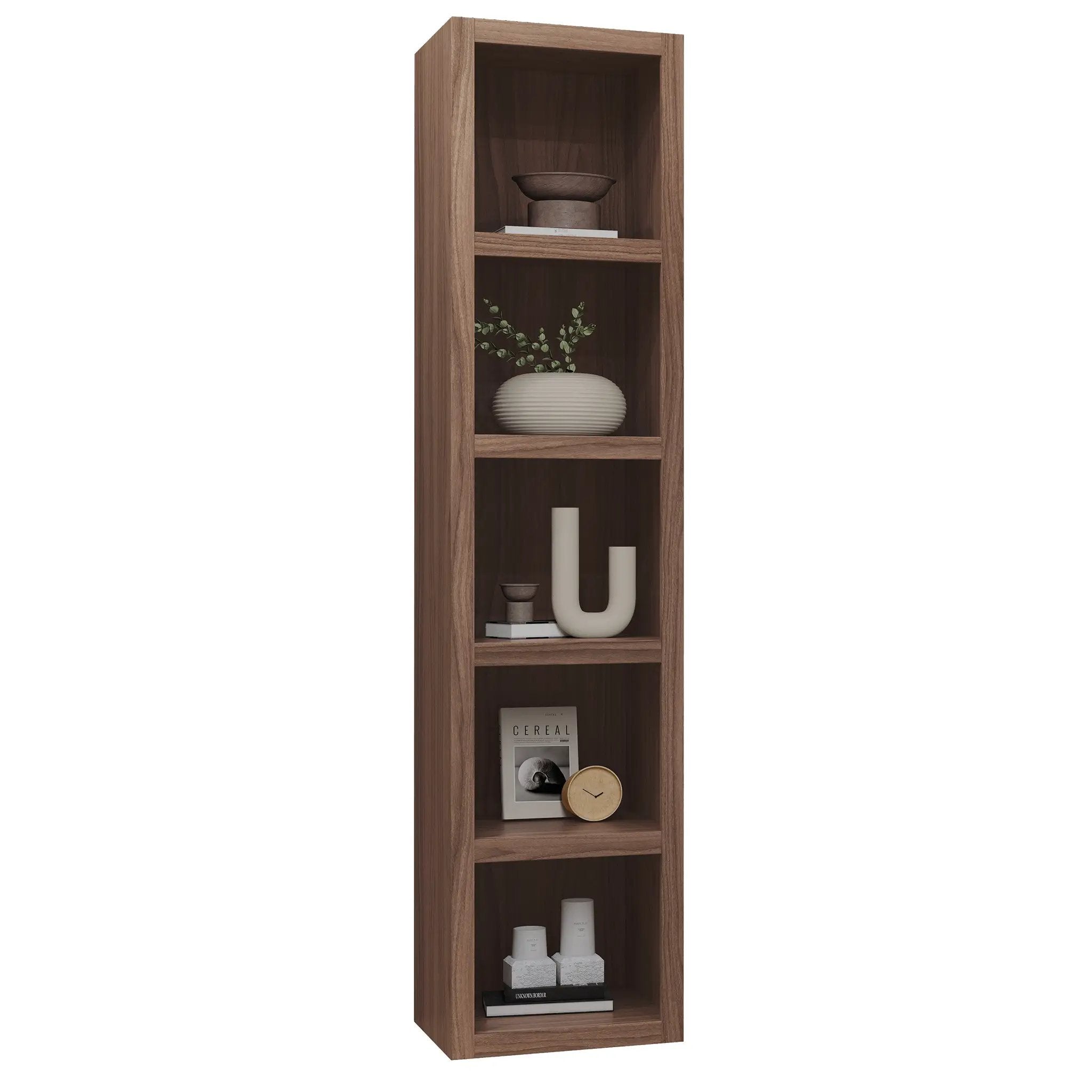 Brown Natural Wood Grain 84-in Tall Wooden Bookcase Shelf by Sharicks