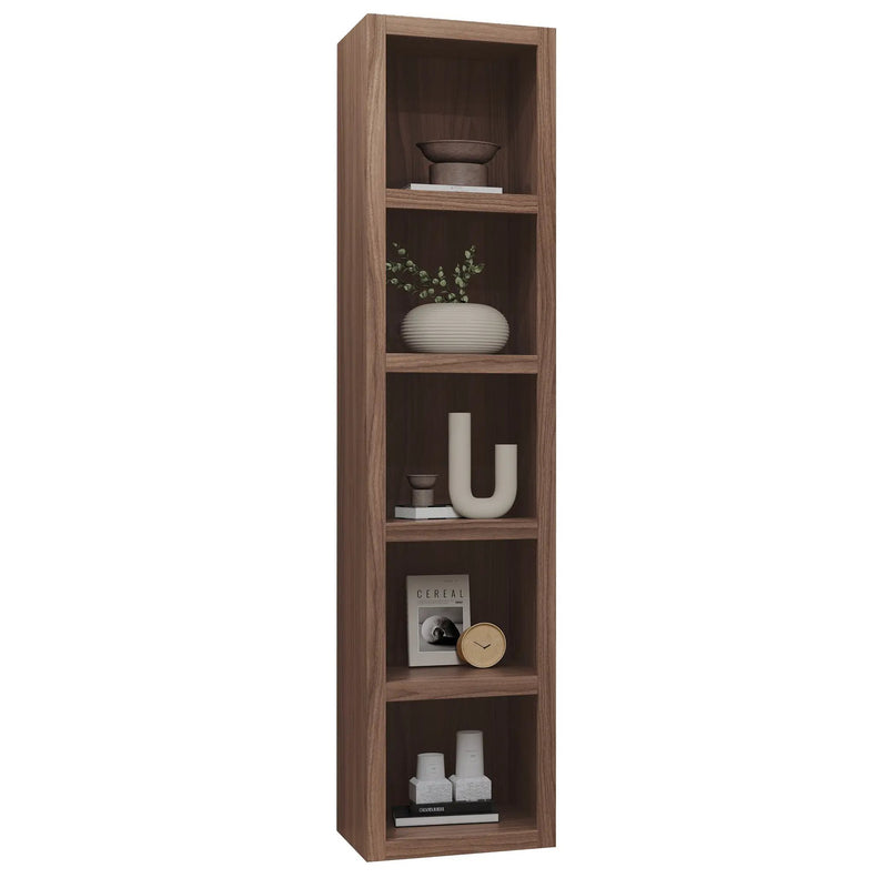 Brown Natural Wood Grain 85-in Tall Wooden Bookcase Shelf by Sharicks