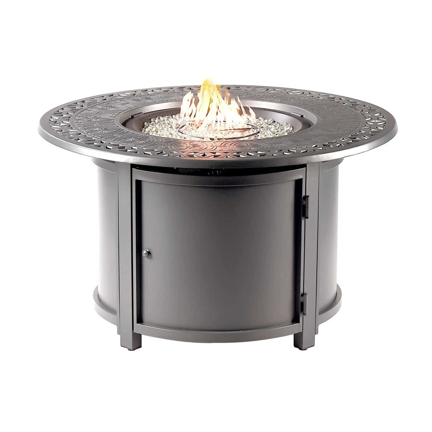 Aluminum 44-in Round Propane Fire Table with Beads, Covers and Lid by Sharicks