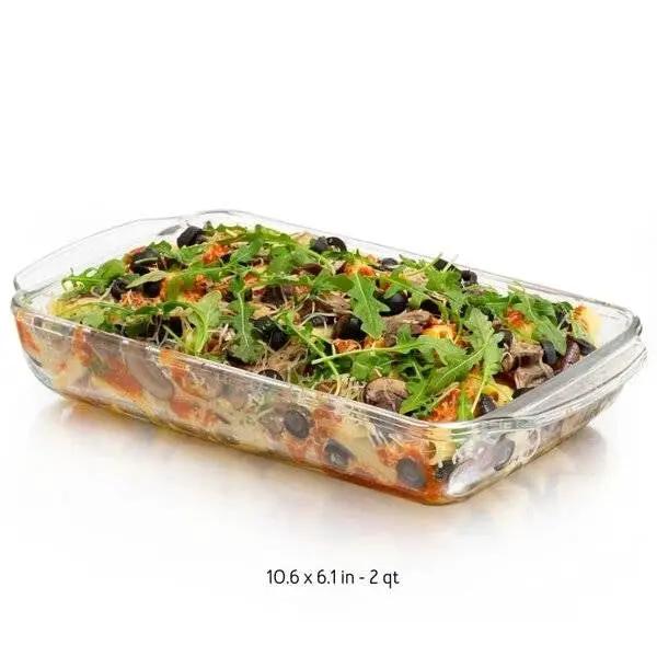 3 Piece Transparent Glass Casserole Baking Dish Set by HomePacific