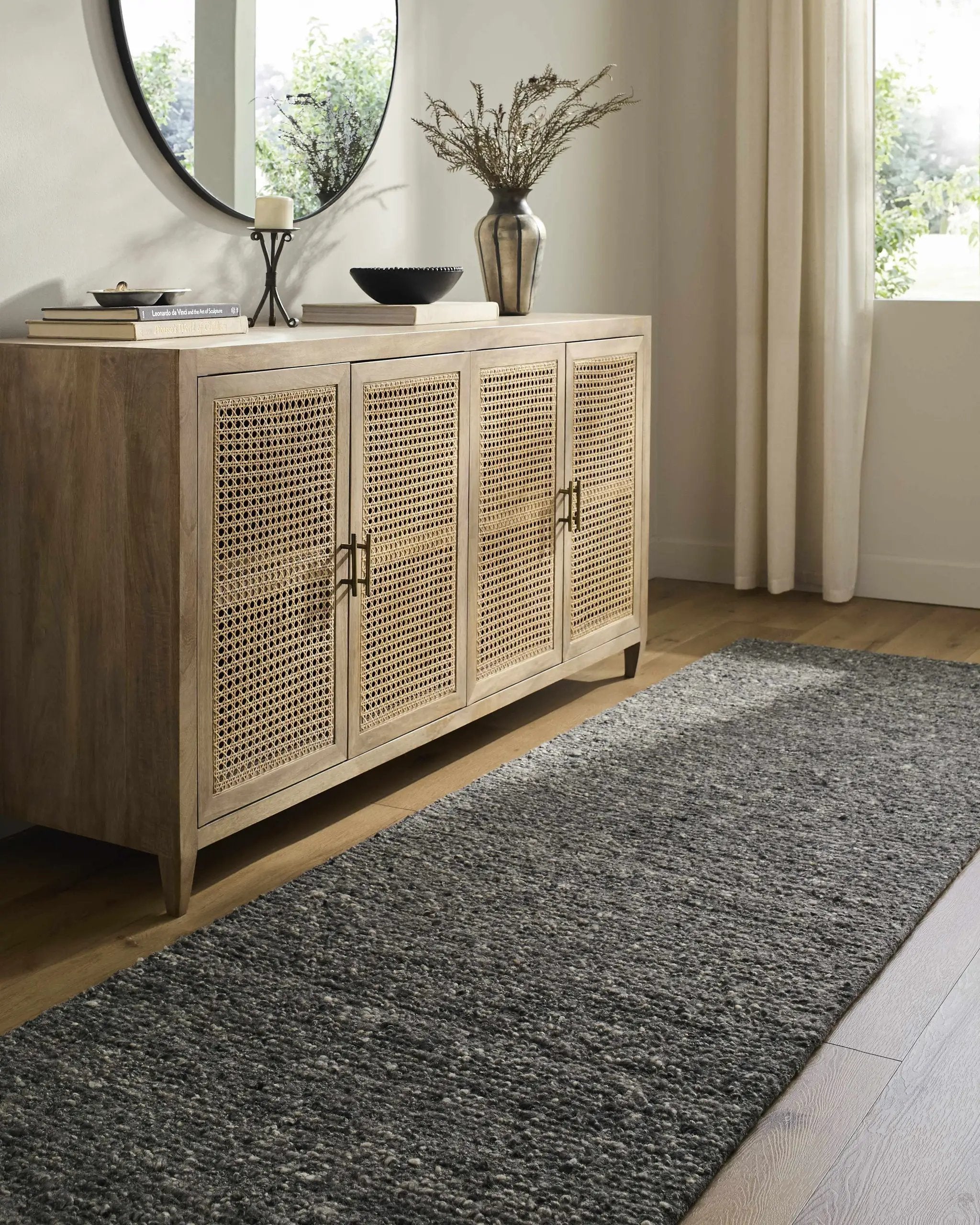 Winta Black Wool Area Rug by Boutique Rugs