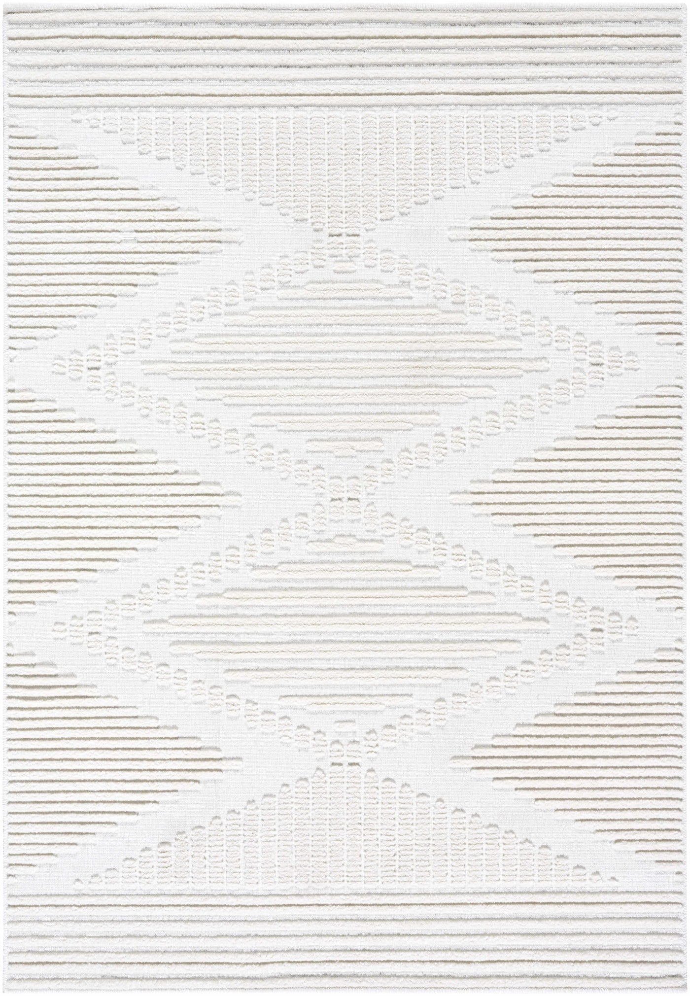 Annika Beige 3D Washable Area Rug by Boutique Rugs