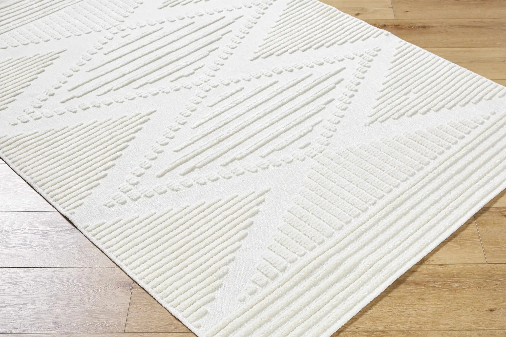 Annika Beige 3D Washable Area Rug by Boutique Rugs